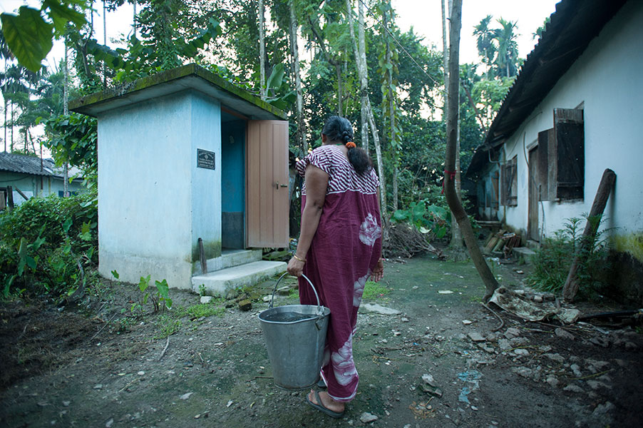 GFA-supported Compassion Services teams construct outdoor toilets, also known as sanitation facilities, for people who, like Iniyavan, do not have the means to do so on their own.