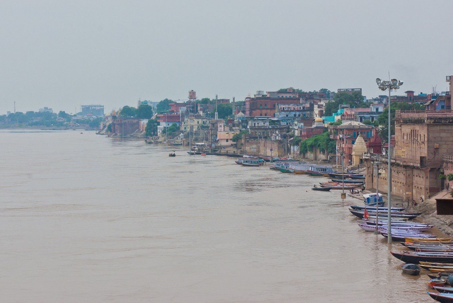The campaign for clean water in India includes initiatives to clean the Ganges River in Varanasi.