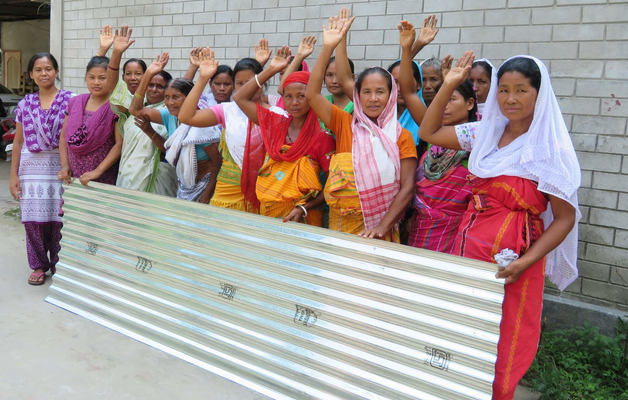 Gospel for Asia provided materials to widows in Asia to build roof huts for safety in storms, & help impoverished communities on International Widows' Day.