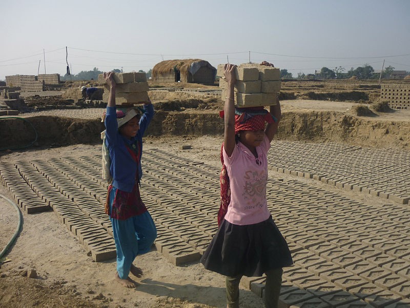 World day against child labor features children working in brick kilns in Nepal