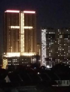 During the recent testing of lighting fixtures at a residential high-rise under construction in the city of Penang, a local Muslim Mufti complained to local authorities because the resulting pattern was in the shape of the cross