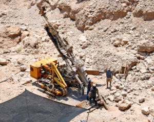 Drilling for water in Qumeran Valley, Israel