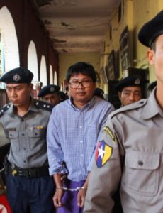 Reuters journalists, Wa Lone (33) and Kyaw So Oo (29) are free after spending more than 500 days in custody. They were released along with 6,518 others as part of an annual presidential amnesty program in conjunction with the government’s traditional New Year. The two men had been arrested for reporting on the alleged murders of Rohingya men and boys by security forces in the Rakhine State in 2017.