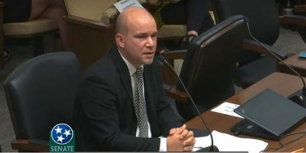 Liberty Counsel's Richard Mast testifies during committee session.