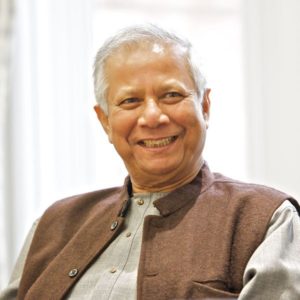 Muhammad Yunus founded Grameen bank, providing microloans to women in Bangladesh.