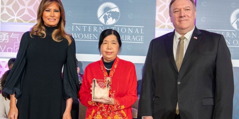 The wife of a Malaysian pastor Raymond Koh who was abducted in 2017 was among 12 women honored Wednesday with the U.S. State Department’s International Women of Courage Award.