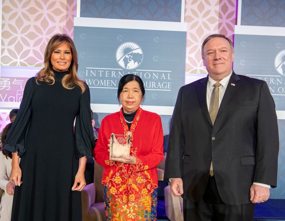 The wife of a Malaysian pastor Raymond Koh who was abducted in 2017 was among 12 women honored Wednesday with the U.S. State Department’s International Women of Courage Award.