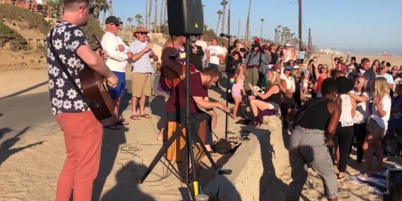 Hundreds of people have been gathering on Huntington Beach in California for worship, prayer and salvation with many being baptised in the ocean.