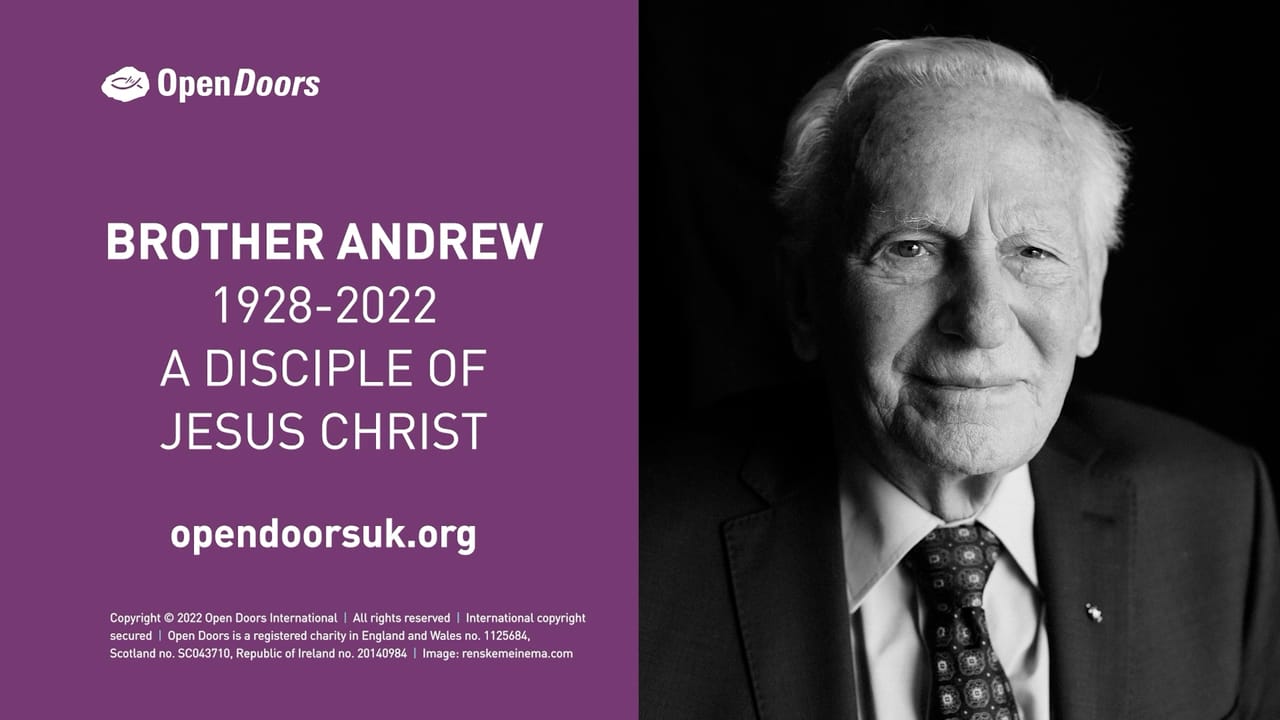 Celebrating the life of Brother Andrew, Open Doors founder and God's Smuggler who passed away aged 94. We honour his life, legacy and love of his Lord. In this video, he shares how he wanted to be remembered.