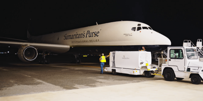 Samaritan’s Purse is airlifting emergency supplies, including water filtration systems and plastic roofing tarps to Puerto Rico.