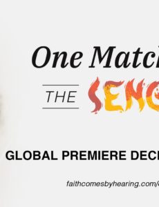 Faith Comes By Hearing celebrates 50 years of ministry with the worldwide premiere of One Matchstick: The Senga Fire on December 4, 2022.