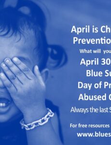 Blue Sunday Child Abuse Prevention Initiative is calling on communities to the annual Blue Sunday Day of Prayer for Abused Children.