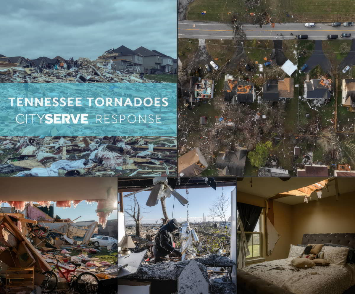 CityServe’s disaster-relief operations to render support for those hit by the devastating tornadoes that struck Tennessee on Saturday.