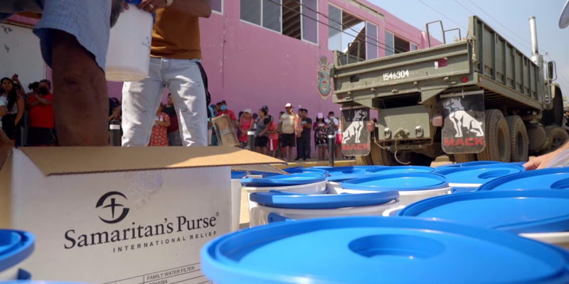 Samaritan’s Purse is providing relief, clean water, tons of food, and thousands of tarps to hurting homeowners in Acapulco.