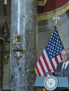 It was far bigger than the 7-foot statue of Billy Graham pointing to the open Word of God. This statue will be installed in the Crypt.