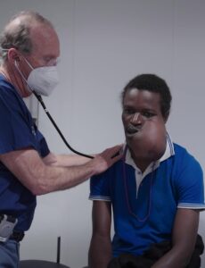 Papa's life was transformed after receiving facial surgery on board the Christian medical ship to remove the tumor in Senegal.