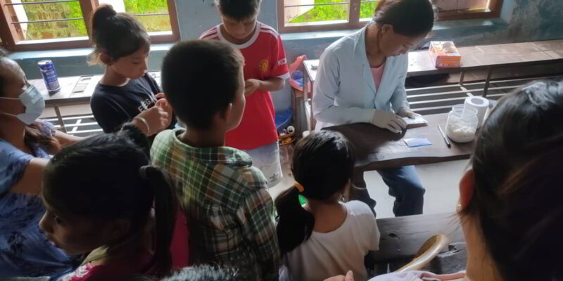 Hope for Children center in the Diocese of Itahari organized a free health check-up camp in Itahari Sub-Metropolitan Ward No. 3.