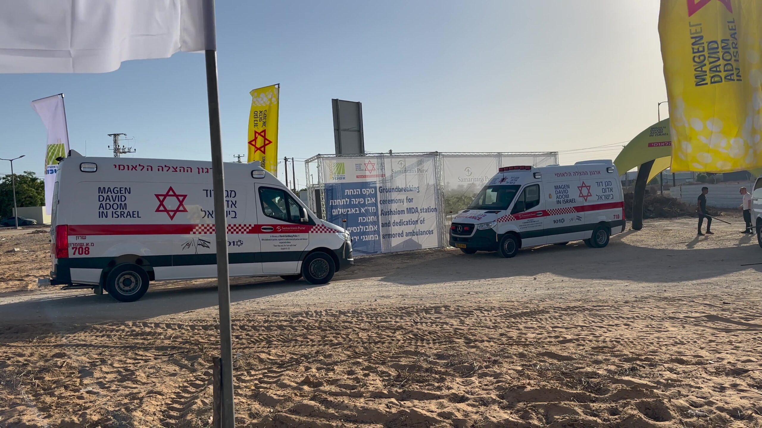 Samaritan’s Purse President Franklin Graham was in Israel to dedicate two armored ambulances in a ceremony with Magen David Adom.