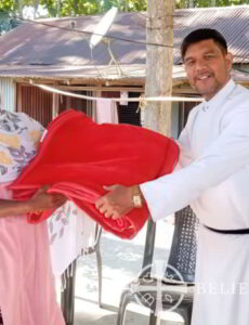 The benevolent priest distributed blankets to 15 individuals from needy families, providing them with a source of warmth and solace.